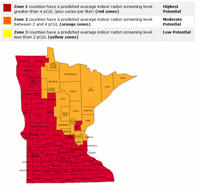 Minnesota Radon Map